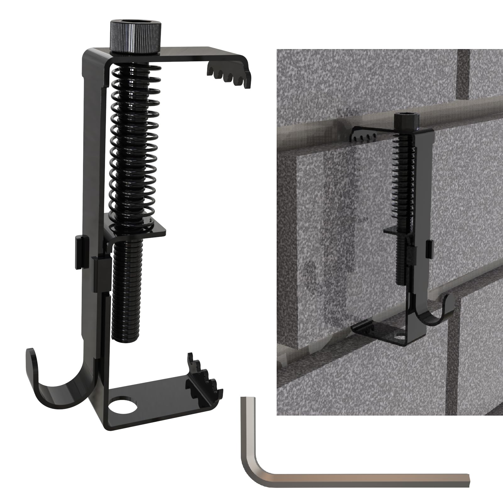 Photo 1 of Aufuga Brick Hooks Clamps,Brick Wall Clips Brick Hangers, Stainless Steel Heavy Duty Brick Clips for Wall Hanging Adjustable No Drill Outdoor Indoor (4)