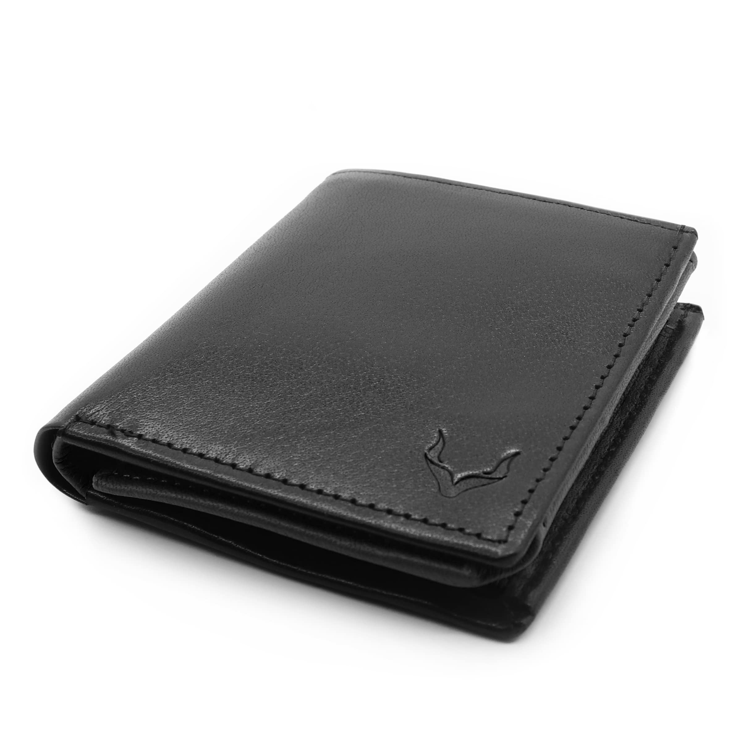 PELLE TORO Handmade Portrait Men's Wallet, Compact RFID Blocking Napa Leather Wallet with 2 Note Compartments, Coin Pocket, 13 Slots and ID Window, in Wooden Mens Gift Box