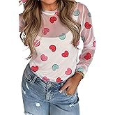 KevaMolly Womens Mesh Long Sleeve Top Sheer Floral Lace Mock Neck Embroidery Shirts Party Club Night Blouses