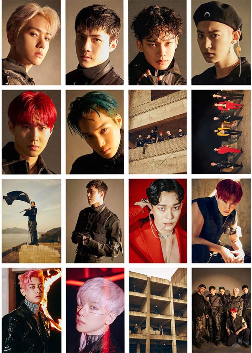 dgsdg Trusted 16pcs/Set Kpop EXO Obsession 2019 6th New Album LOMO Photo Picture Cards(None 2)