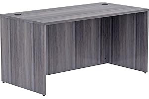 Lorell, LLR69547, Weathered Charcoal Laminate Desking Desk Shell, 1 Each