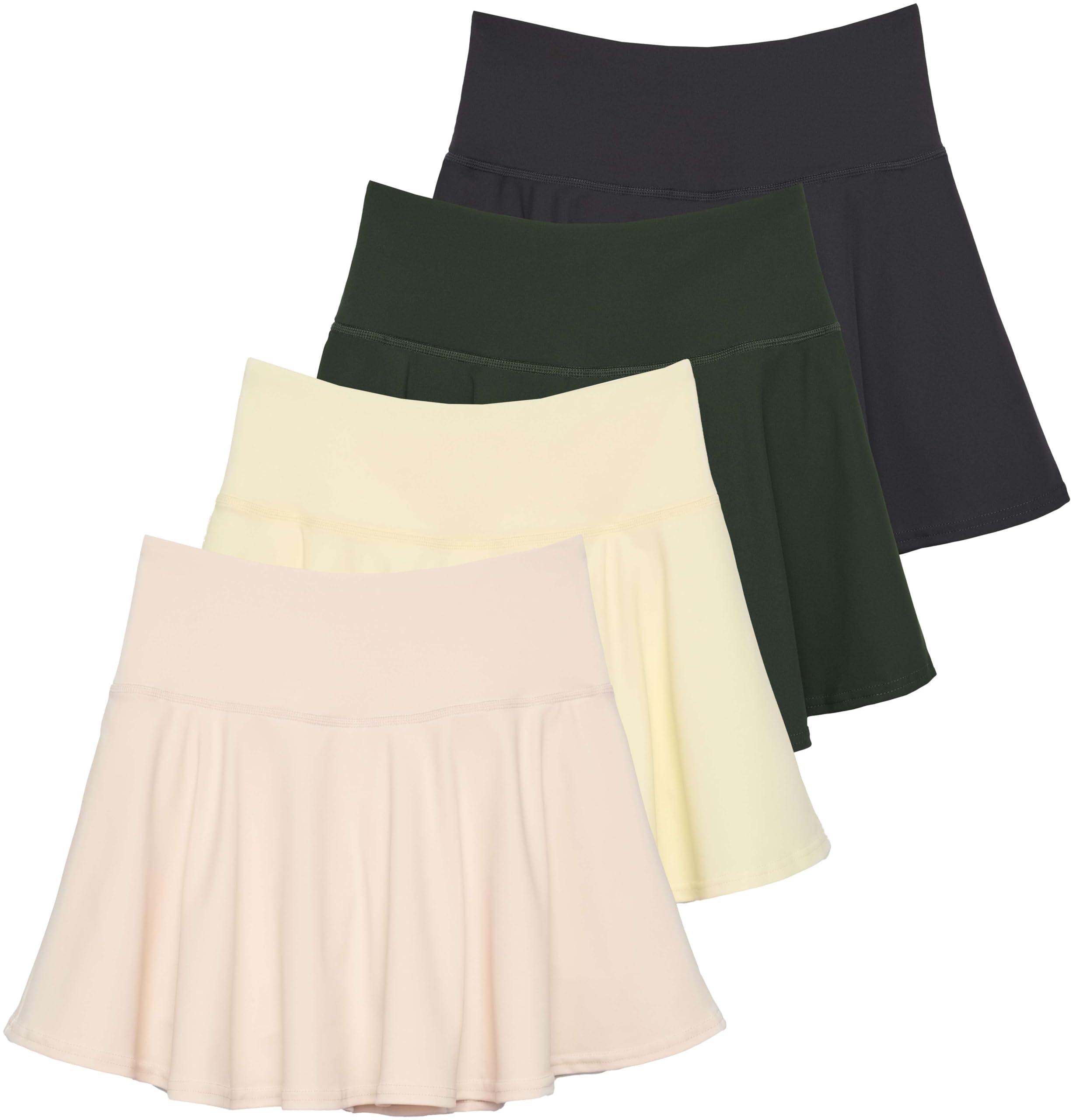Photo 1 of Real Essentials 4 Pack: Womens Skirts Tennis Skorts Shorts Underneath Pleated Golf Pockets Athletic Yoga Pickleball Ladies Active Running Sports Workout M 