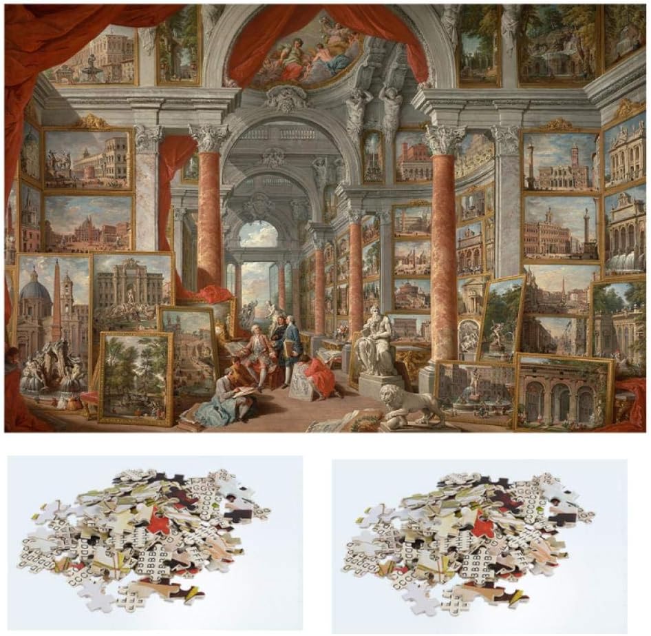 Dskjn 1000 PCS Puzzles Jigsaw Games Modern Rome World Famous Painting Education Adult Jigsaw Puzzles Kids Educational Learning Wooden Intelligence Jigsaw Puzzles