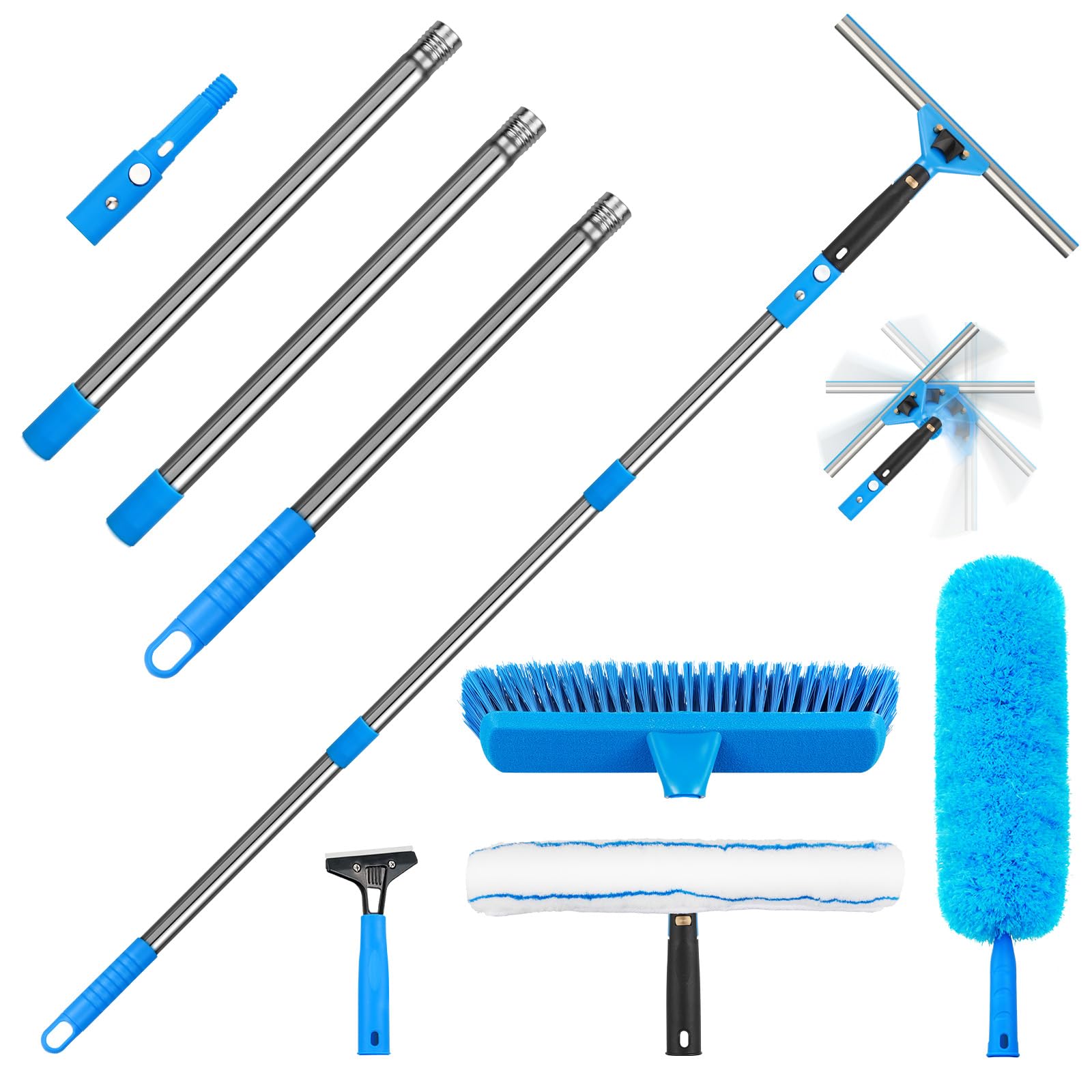 Window Squeegee，5 in 1 Bendable Head Window Squeegee for Home，61 ...