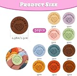 Mozeat Lens 50 Pcs Handmade PU Leather Tags for DIY Knitting & Sewing view 2