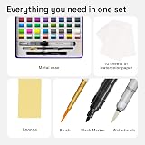 ARTISTRO Watercolor Paint Set 48 Colors Metallic Fluorescent Includes Paper view 3