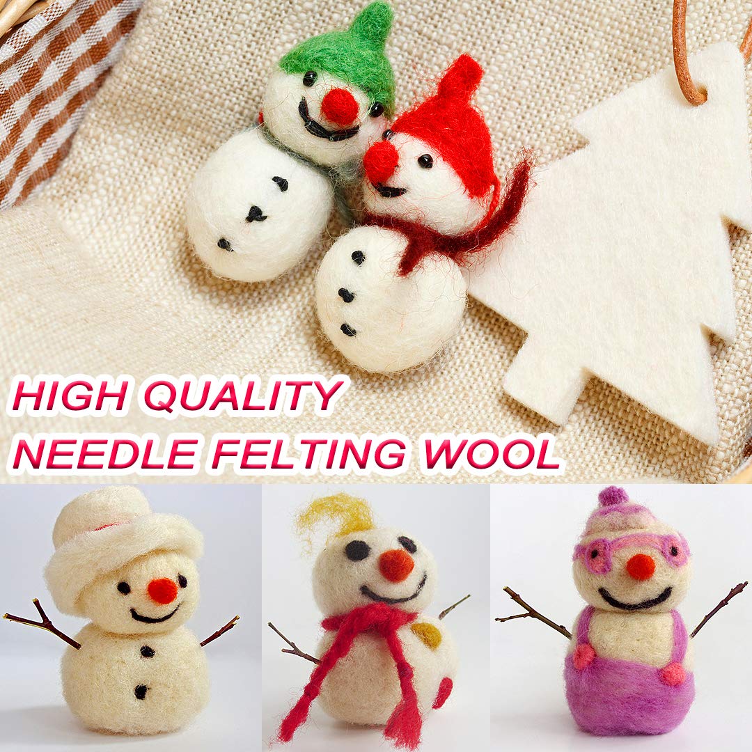 Needle Felting Kit 109 Pieces Set, Wool Roving 36 Colors with Complete Felt Tools and Storage Box Needle Felting Starter Kit for DIY Craft Animal Home Decoration Birthday Present