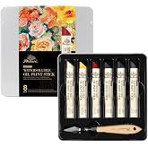 PHOENIX Water Soluble Oil Paint Stick Set, 6 Major Oil Colors, 37ml | Ideal for portraits, landscapes, still lifes, color studies, layered canvas painting and expressive mixed-media artwork.