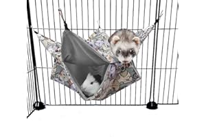 EAEDMY Guinea Pig Ferret Rat Corner Tunnel and Hammock, Guinea Pig Hideout Corner Tunnel & Tubes for Bunny Rabbit Hedgehog Piggy Chinchilla Toys and Cage Accessories (3. Hammock-Cat)