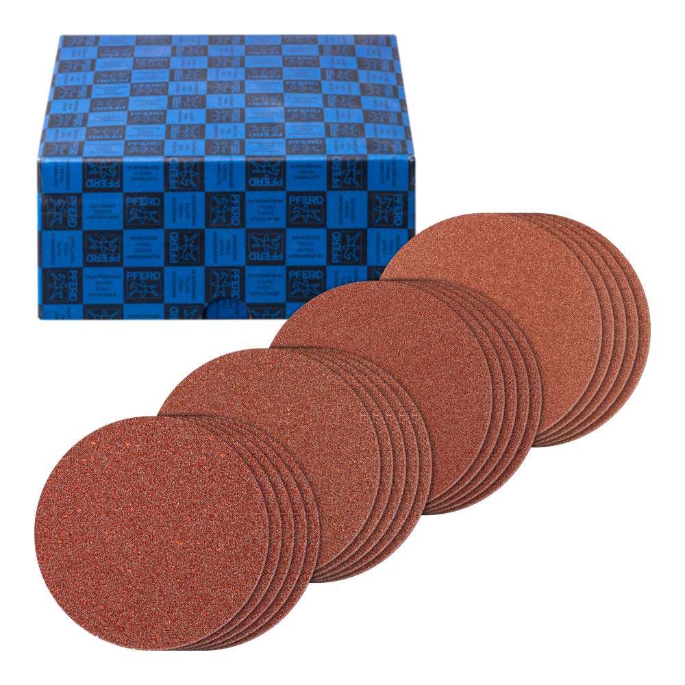 PFERD KR Coarse Velcro Wheel Set, 20 Pieces, Corundum Diameter 125 mm, A40, 60, 80, 120 | 42898001 - for Coarse Grinding Tasks with Angle Grinder