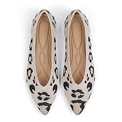 TINGRISE Women's Flats Shoes Pointed Toe Knit