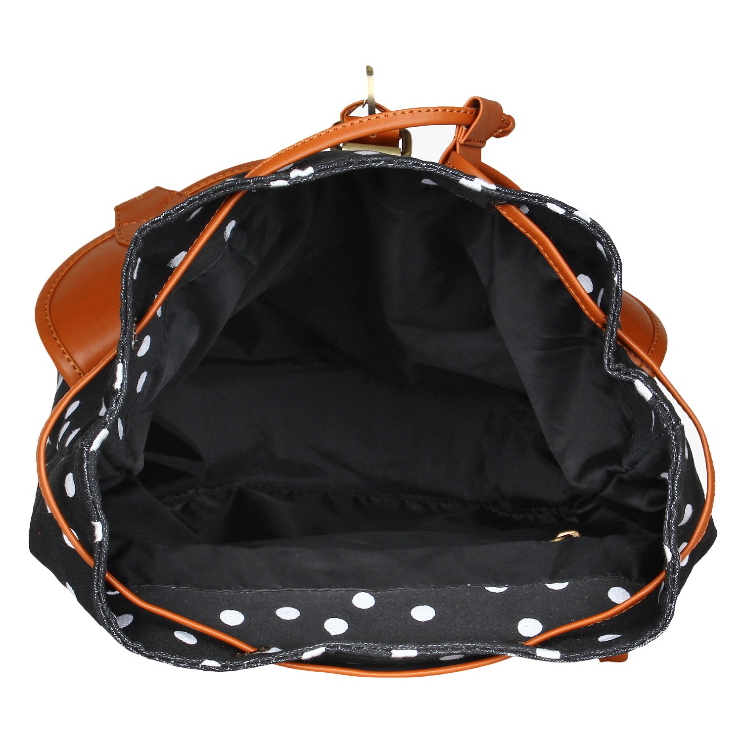 lychee bags canvas/pu debbie backpack for girls (black)