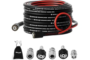 YETIANICAL Pressure Washer Hose 1/4",Kink Resistant M22 14mm Fittings & 3/8'' Quick Connect Kit, Power Washer Hose Extension Replacement Hose for Gas Electric Pressure Washer - 3600 PSI(50FT)