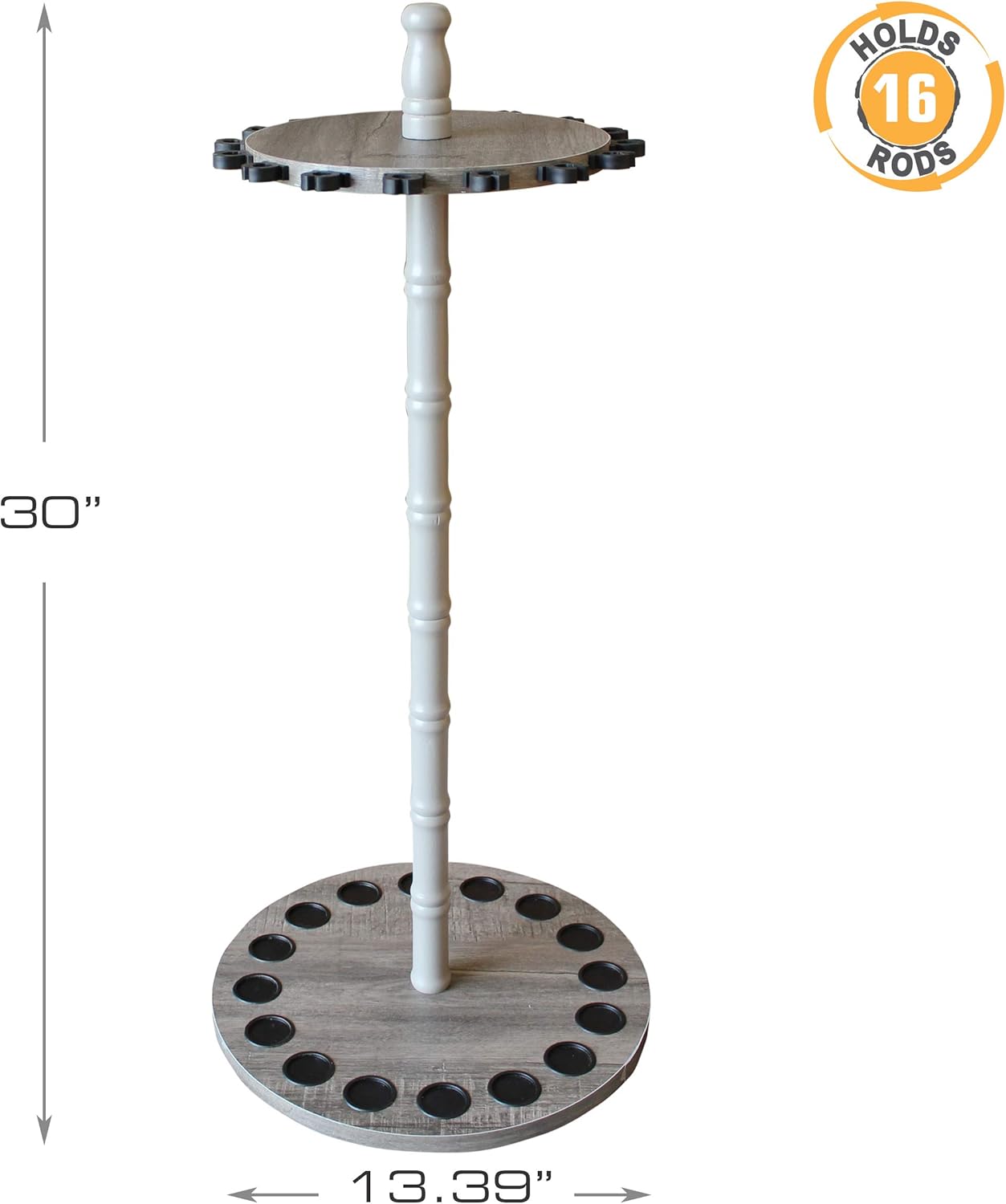 Rush Creek Creations Round 16 Fishing Rod Rack - Fishing Pole Holder and Storage, Barn Wood: Sports & Outdoors