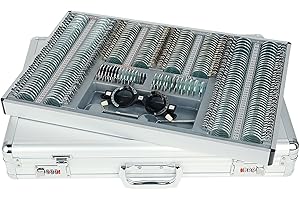 AISITESY Trial Lens Set Optical 266 Pieces Trial Lens Set Metal Rim Aluminium Case Adjustable Eye Testing Trial Frame Rings Glasses
