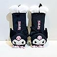 Akutoer Kawaii Car Seat Belt Strap Cover, Cute 2 Pieces Set Anime Seat Strap Neck Protector Car Decorations for Women (Kuro)