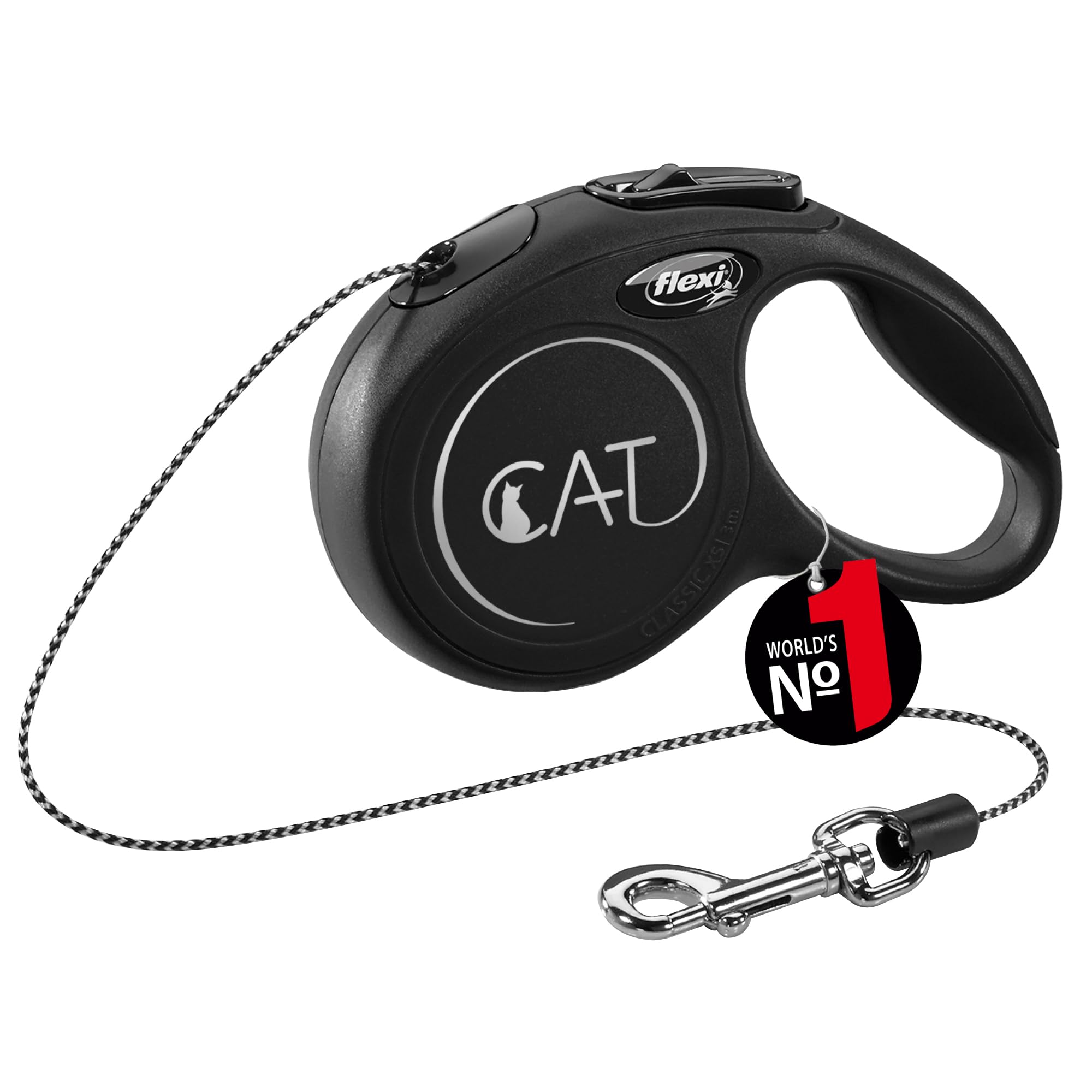flexi CAT Cord 3 m black, retractable leash for cats up to 8 kg