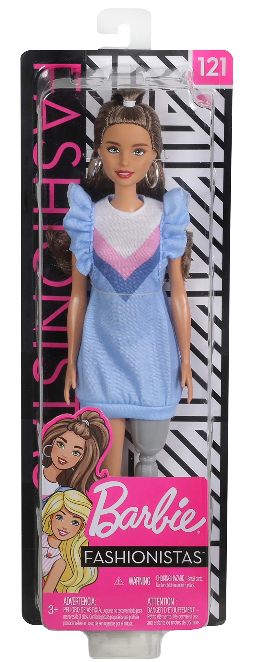 Barbie Fashionistas Doll With Long Brunette Hair And Prosthetic