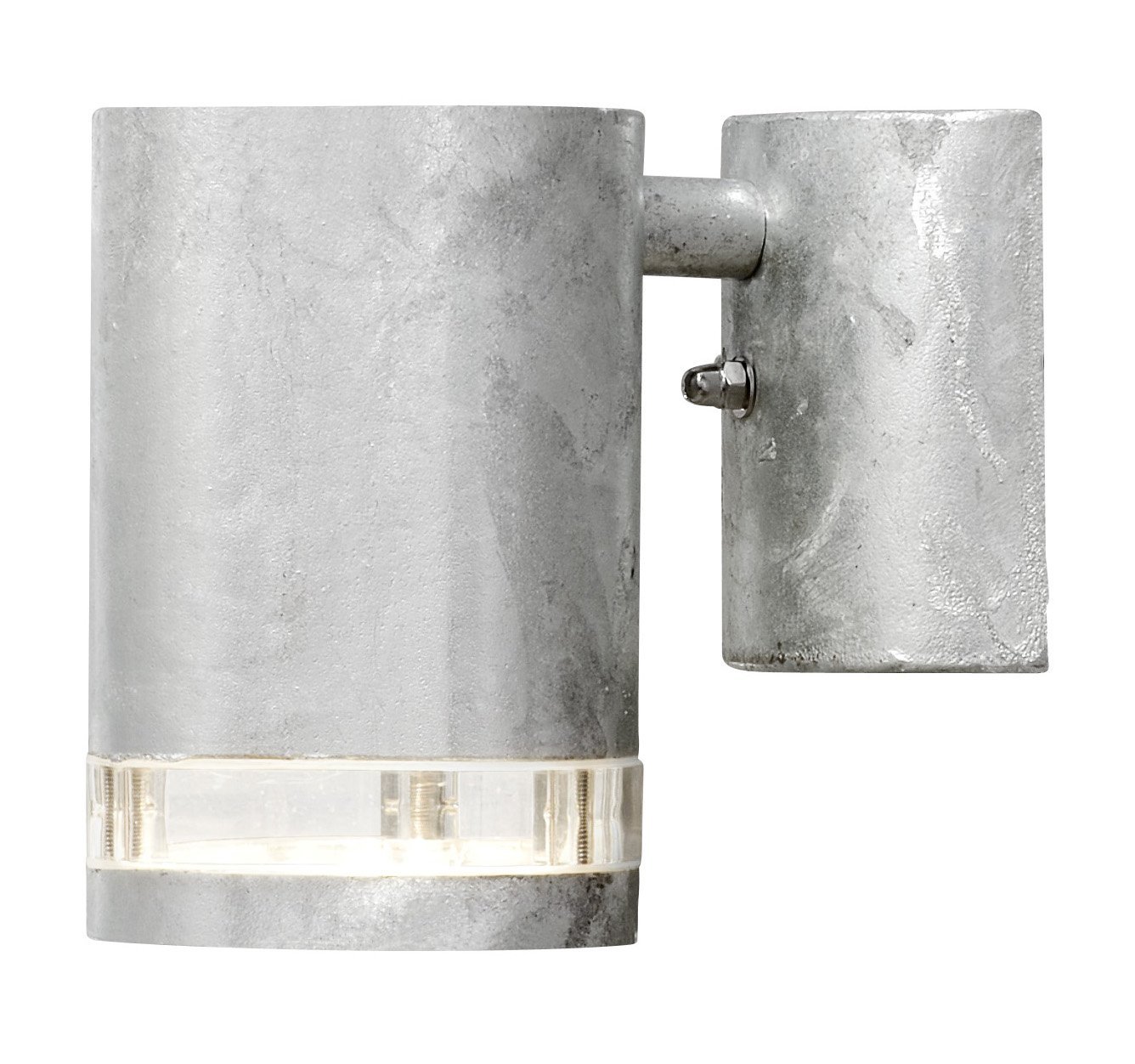 Konstsmide Outdoor Wall Lights Mains Powered/Modena Modern Single Up Down Wall Light/1 x 35 W GU10 Max Lamp/Clear Acrylic/Steel/IP44/RAW Galvanised Steel Outside Light