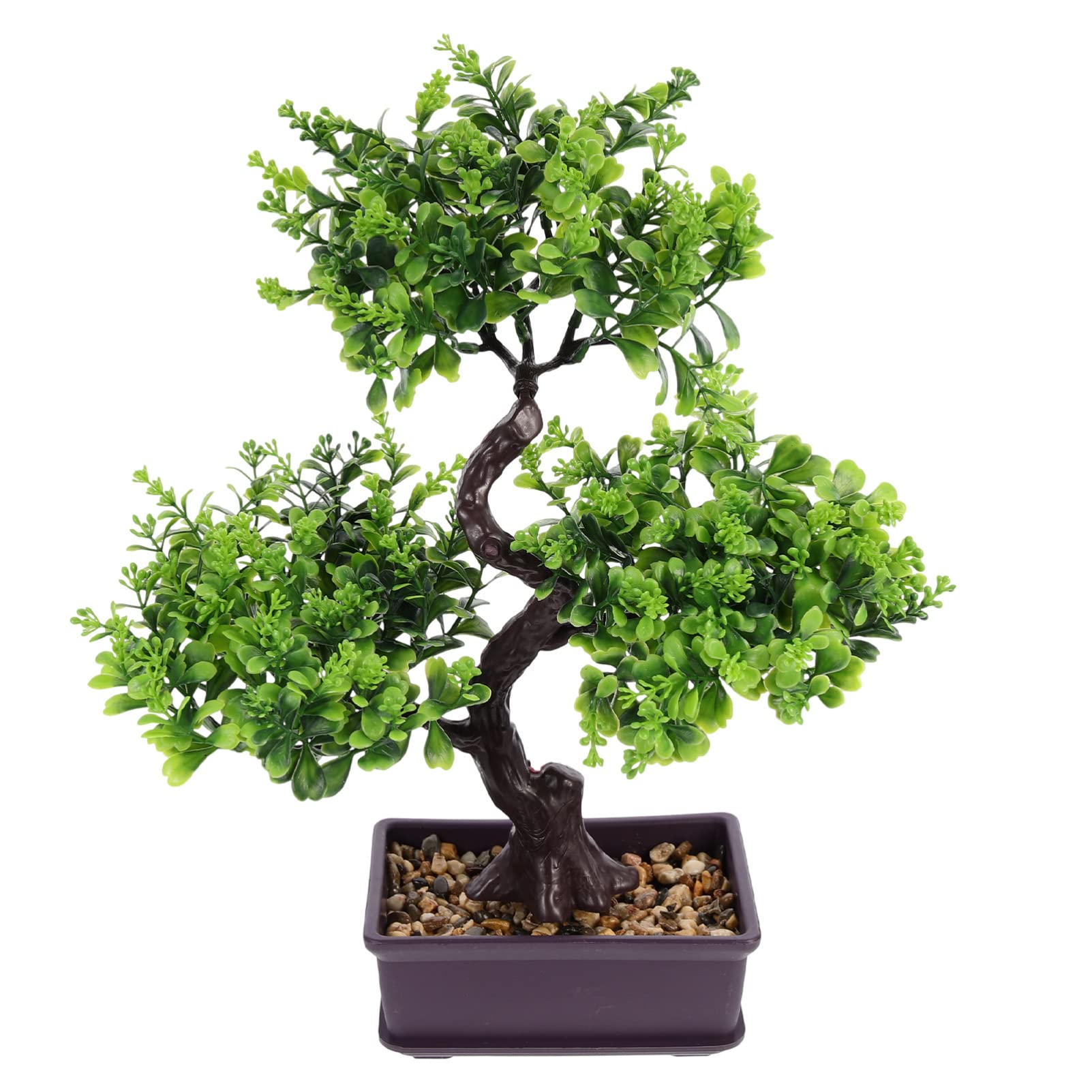 GANAZONO Artificial Bonsai Tree Faux Potted Plant Desktop Ornament 14.17X11.81X3.94In No Watering Needed Home Office Decor