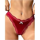 SweatyRocks Women's Satin Silk Lace Hipster Panties Seamless Briefs Underwear Underpant