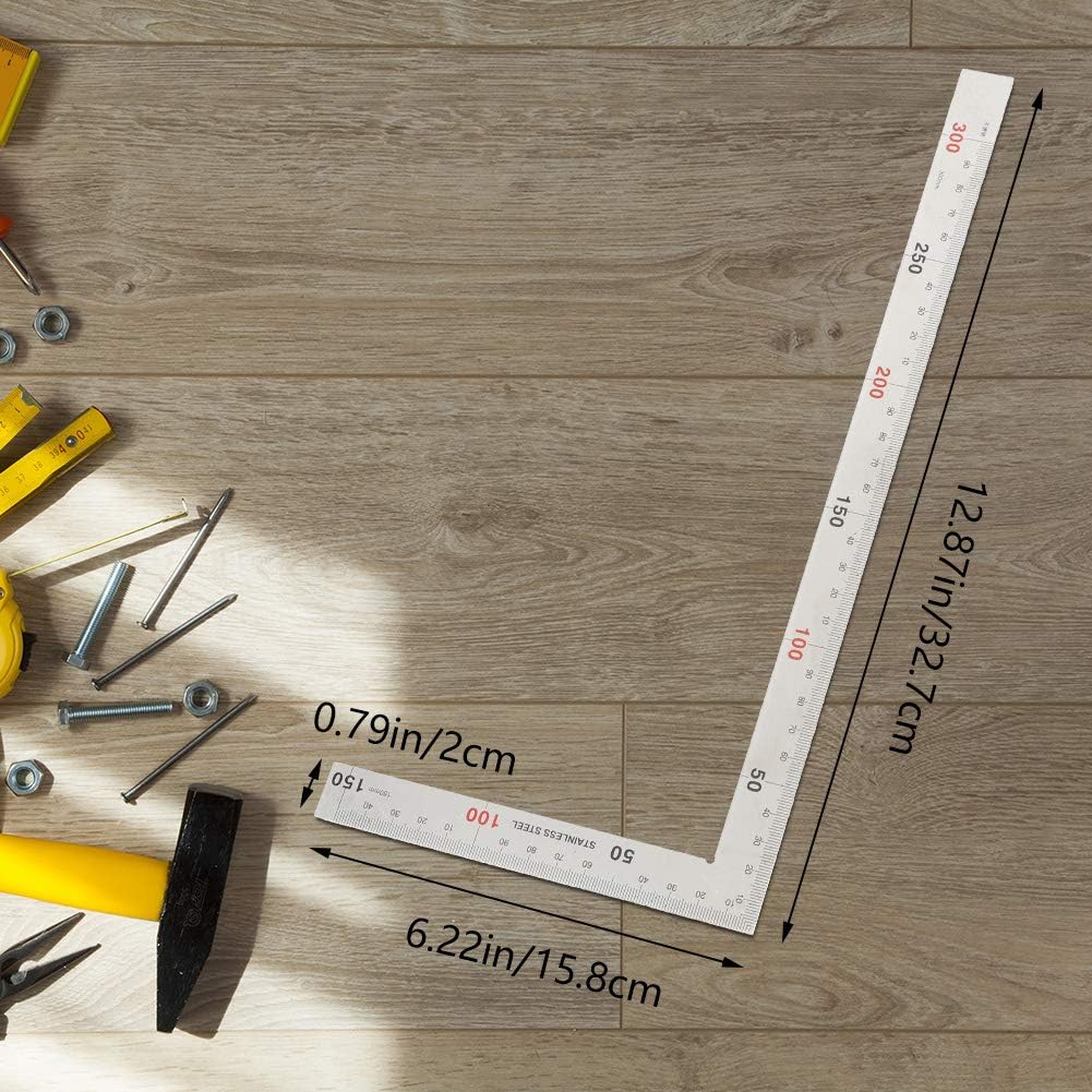 iufvbgxdh Square Ruler, Stainless Steel Framing Square Right Angle ...
