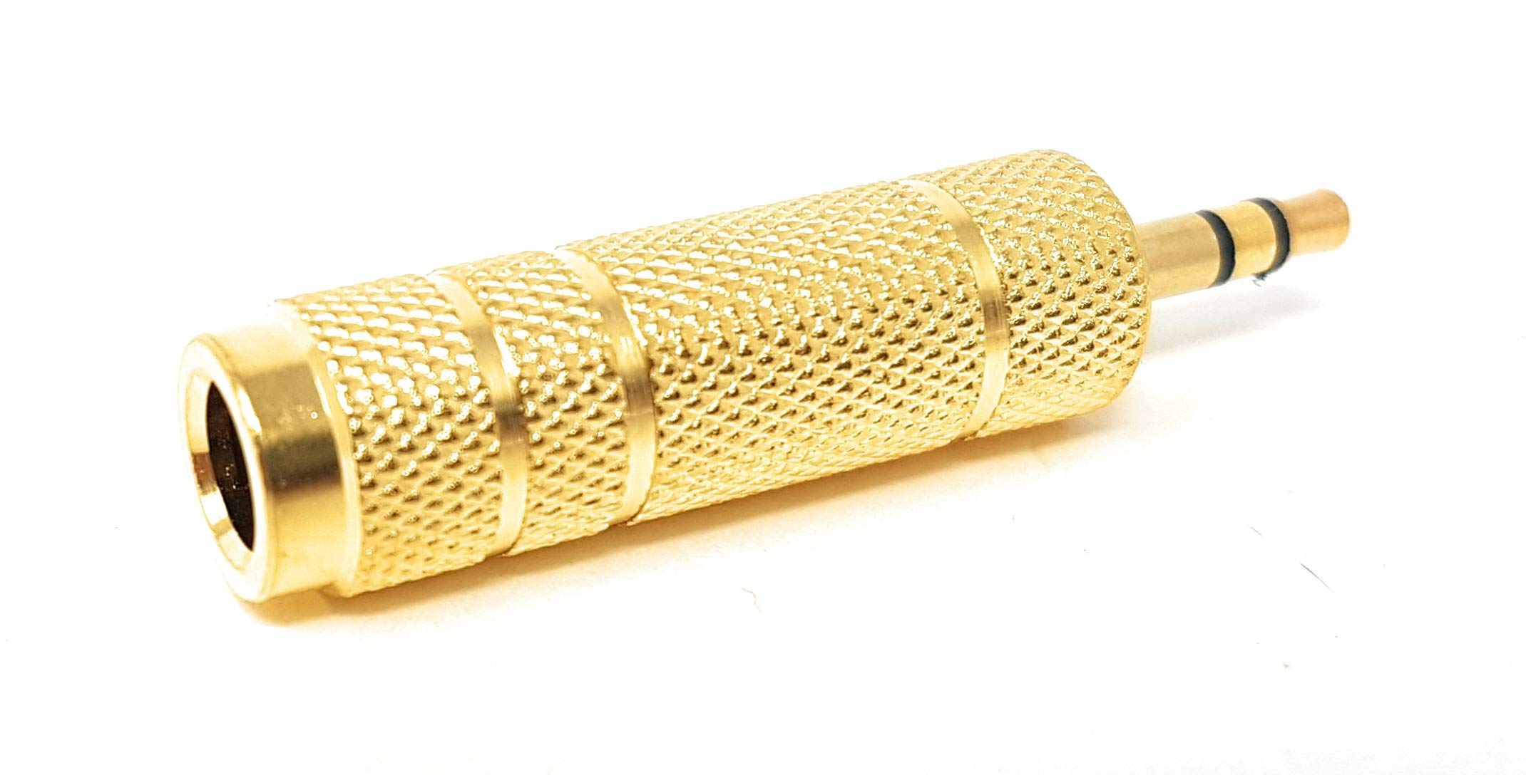 Maincore Stereo 6.35mm Socket to 3.5mm Male Jack Adapter Gold Metal / 1/8 to 1/4