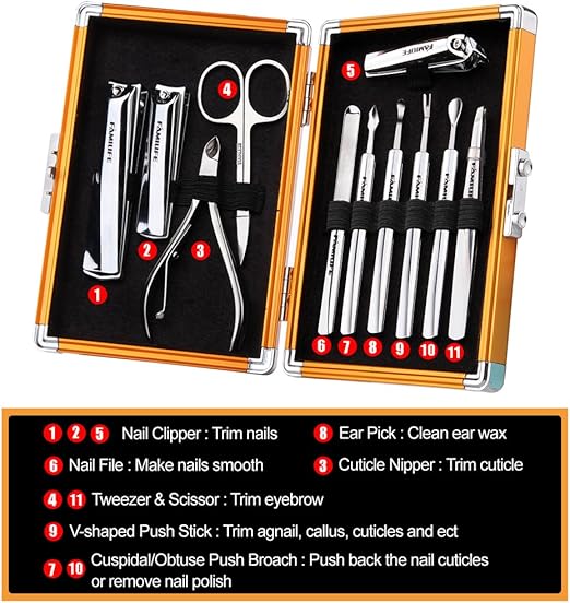 familife l01 stainless steel 11 in 1 manicure set