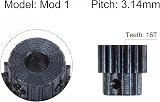sourcing map Mod 1 16T Pinion Gear 5mm Bore Hardened Steel RC Motor Spur Gear view 3