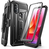 SUPCASE Unicorn Beetle Pro Series Case for Moto G Power 2022, Full-Body Rugged Belt Clip & Kickstand Case with Built-in Screen Protector (Black)