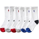 POLO RALPH LAUREN Boys' Athletic Performance Crew Socks (6-Pair)