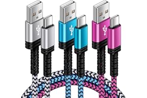HOPEPOW Samsung S23 Ultra USB Type C Cable Fast Charging,[3-Pack,10ft] Long USB C to USB A Android Phone Cable C Charger Cord Fast Charging for Galaxy S24/A54/A14/A53/A13/S23/S22/S21,Google Pixel 8a/7/6a,Moto