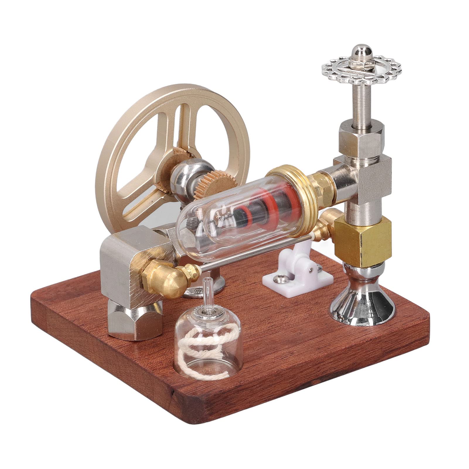 Cryfokt Stirling Engine Motor Model, Adjustable Speed Engine Model, Micro Generator Model with Vertical Flywheel, Hot Air External Combustion Engine for Kids Adults Learning
