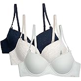 NAUTICA Women's 3-Pack Bras Cotton Blend Light Lift Everyday T-Shirt Bra Set