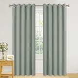 PONY DANCE Sage Green Blackout Curtains 2 Panels 66 x 90 Inches Eyelet