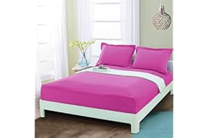 Mocassi Queen Fitted Sheet - Deep Pocket Cooling Sheets up to 16 inch - Hotel Luxury 1800 Premier - Softest Sheets - Wrinkle Resistant - 1 Single Bottom Fitted Sheet, Queen, Hot Pink