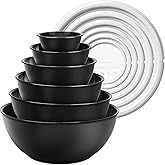 Greentainer Plastic Mixing Bowls with Lids Set for Kitchen, 6 Set Nesting Bowls for Mixing, Baking, Prepping, Cooking and Serving Food, Mixing Bowls Dishwasher, Microwave Safe