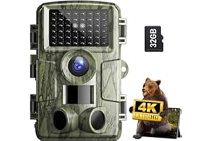 CLILN Trail Camera: with Night Vision 4K 48MP 130°Wide-Angle Game Camera，0.05s Trigger Motion Activated Hunting Camera ，98ft IR Sensing ，IP66 Waterproof,for Outdoor Wildlife Surveillance & Home Security
