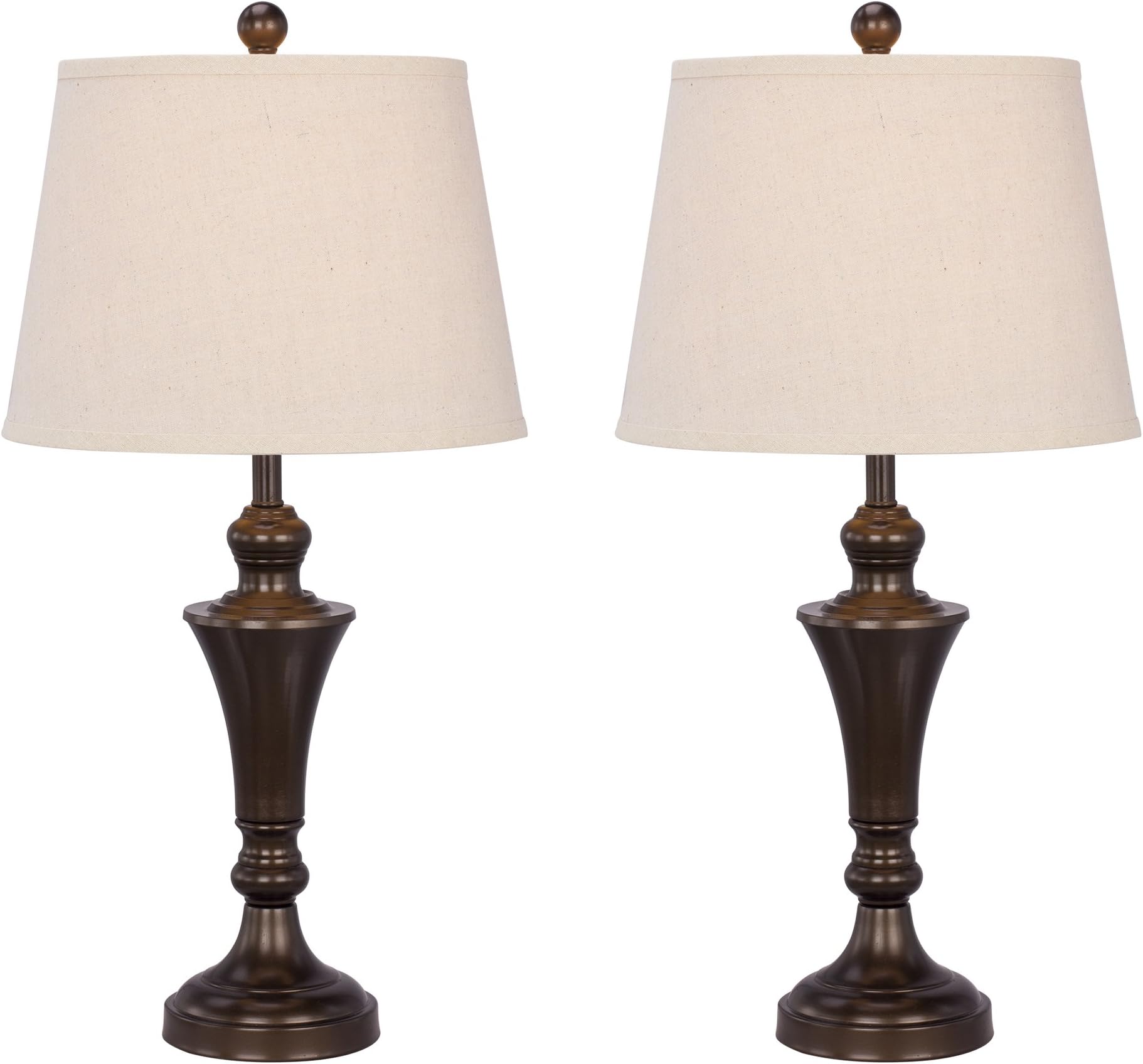 Cory Martin W-1481BRZ-2PK Two 26" Metal Table Lamps for The Price of One, Painted Bronze