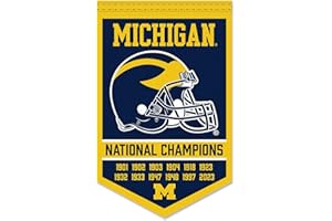 COLLEGE FLAGS & BANNERS CO. Michigan Team University Wolverines 12 Time 12x Football National Champions Banner