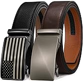 Zitahli Belt Men 2 Pack - Slide Leather Ratchet Belt Adjustable for Mens Gifts 1 3/8-Cut for Perfect Fit,Men's Accessories