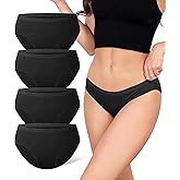 DAVID ARCHY Womens Underwear, Bamboo Rayon Underwear Panties Moisture Wicking Panties, Soft Breathable, 4 Pack