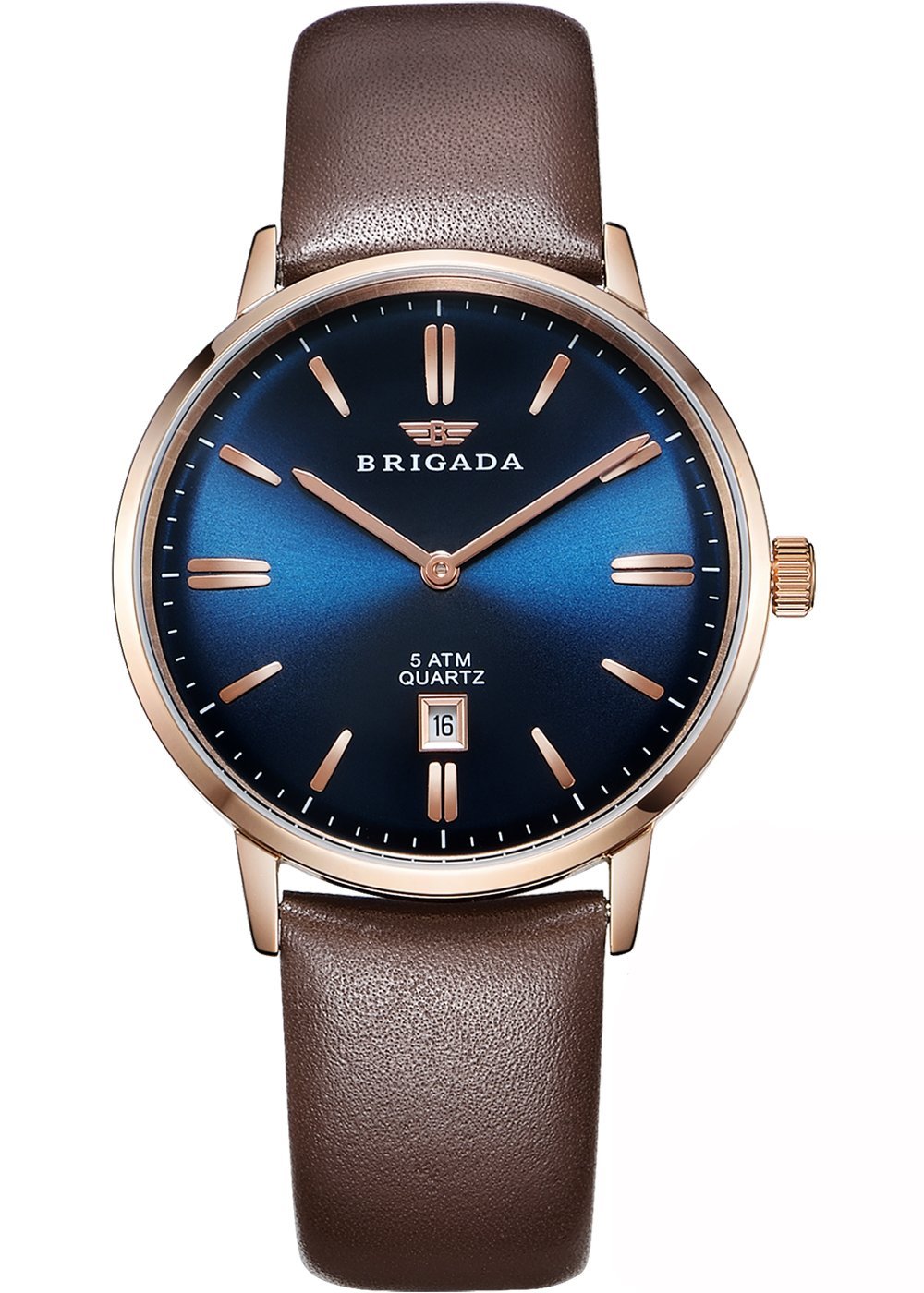 BRIGADA メンズ 腕時計 コーヒー色 ベルト 本革　大人 クオーツ ビジネス シンプル 時計 [並行輸入品]