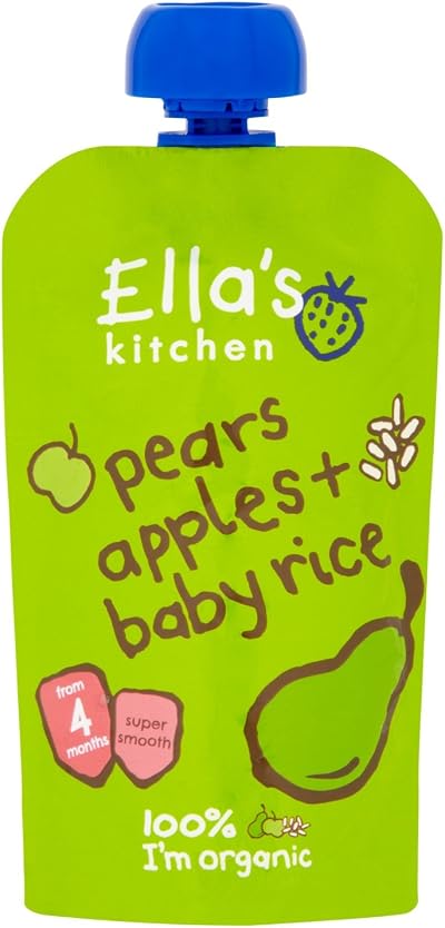 Ella's Kitchen Organic Pears Apple and Baby Rice 120 g