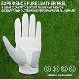 FINGER TEN Golf Gloves Men Left Hand Cabretta Leather 5 Pack All Weather view 3