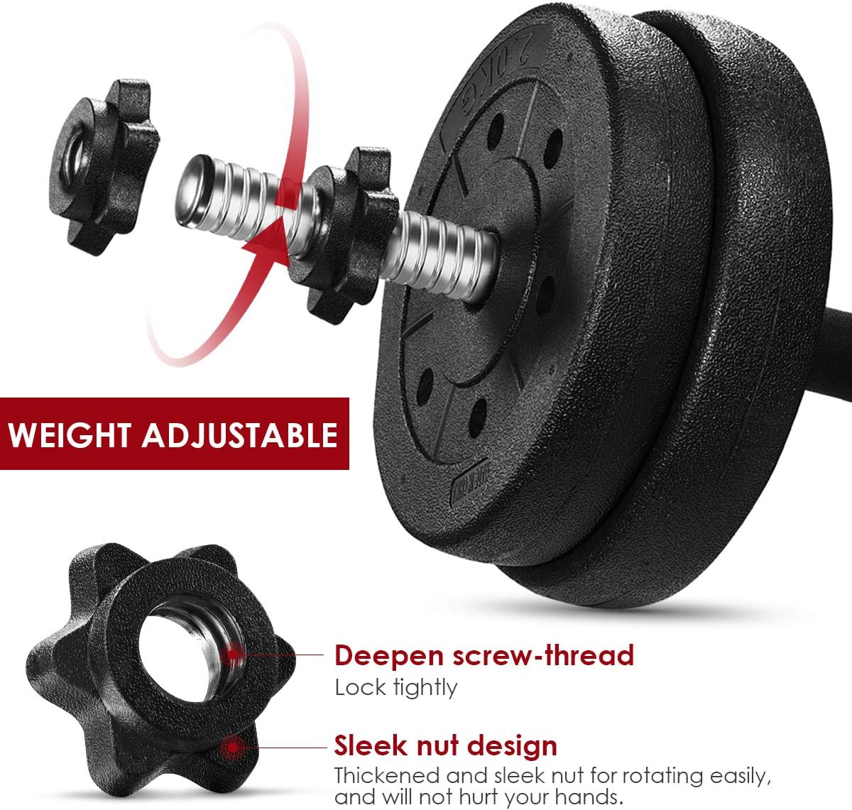 Adjustable Weights Dumbbells Set Strength Training Barbell Set 10 30 40