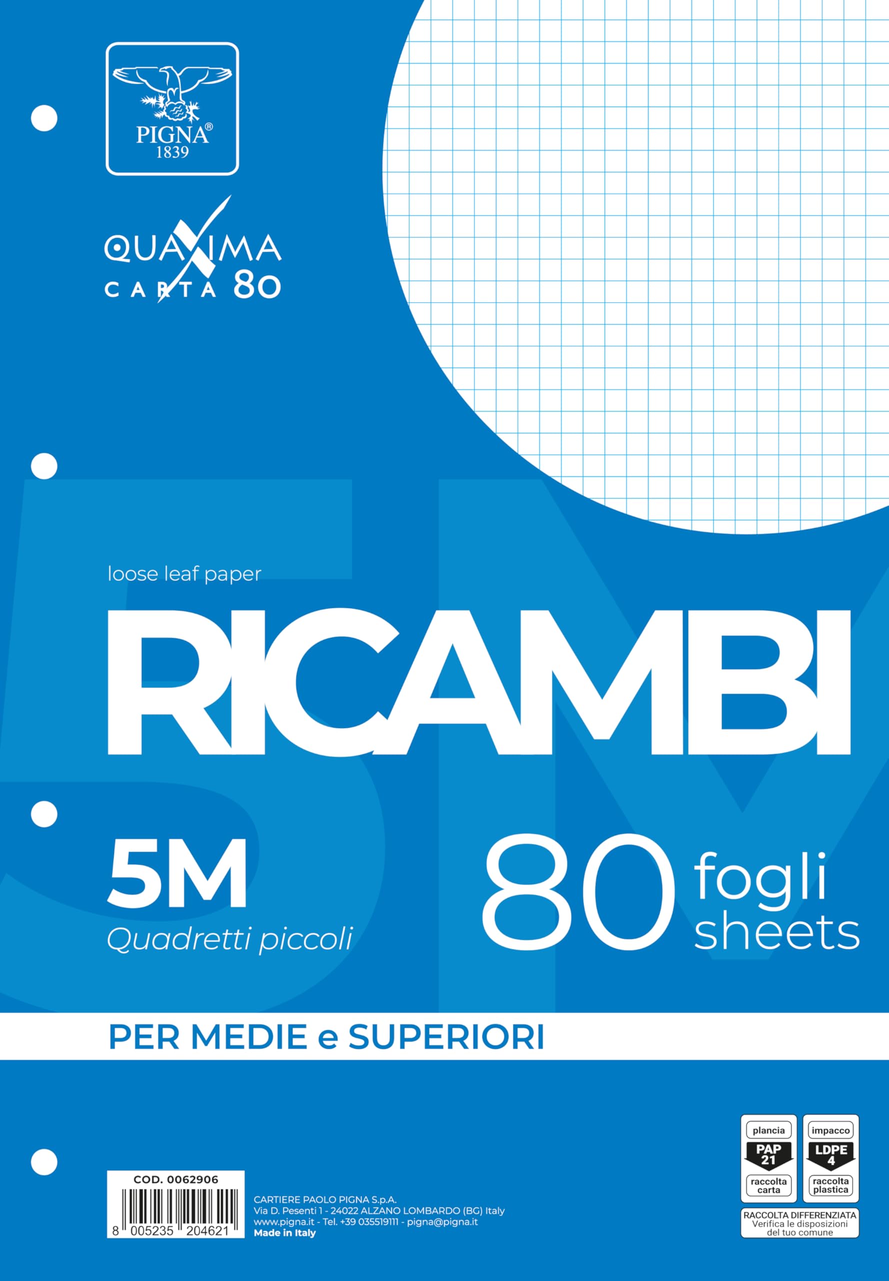 PIGNA QUAXIMA Spare, Pack of 80 Sheets, A4