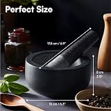 H&S Premium Granite Mortar and Pestle Large 16cm Diameter Black view 2