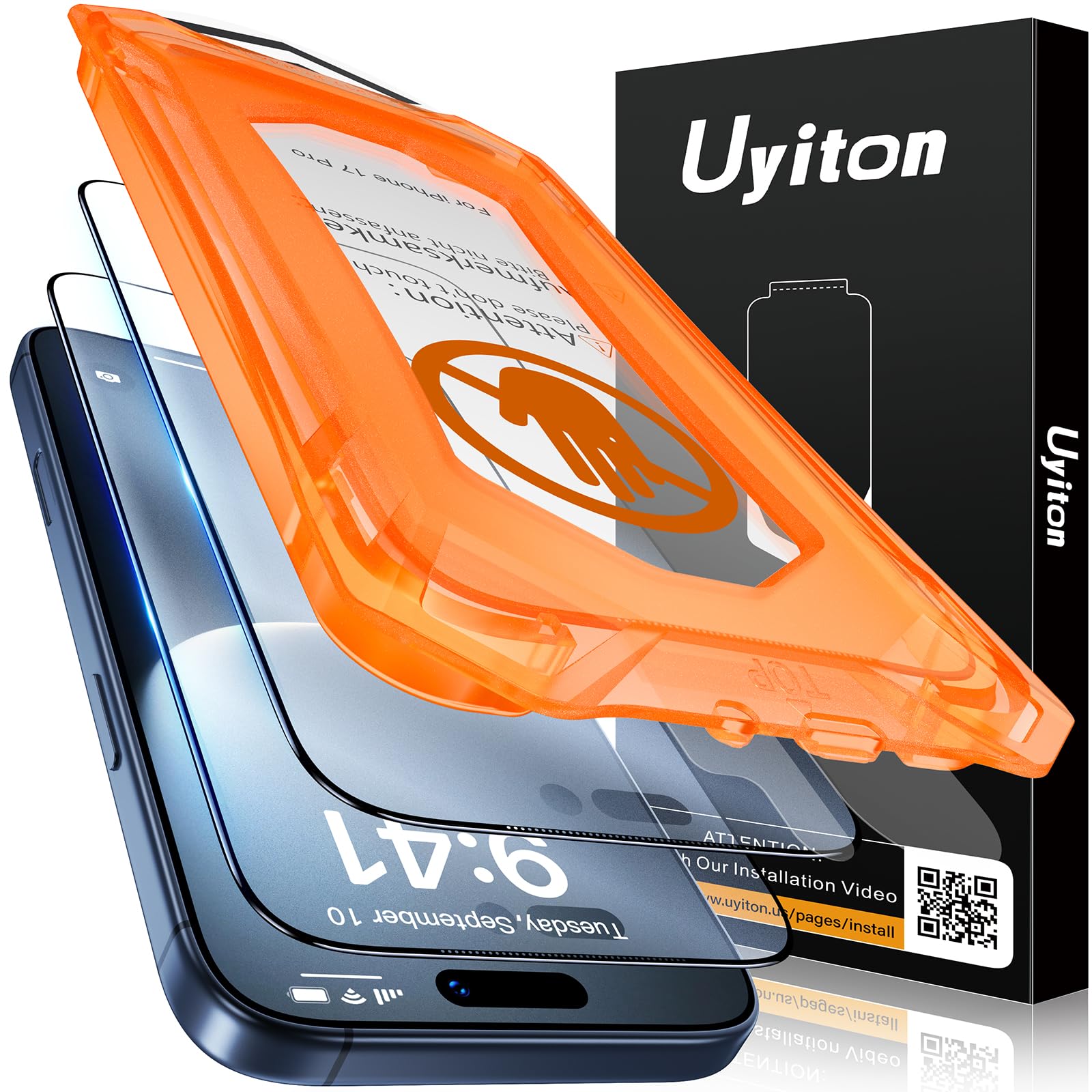 Photo 1 of Uyiton Compatible with iPhone 17 Pro Matte Screen Protector - Anti-Fingerprint [Easy to Install] Shatterproof Full Coverage Smooth as Silk 9H Tempered Glass Screen Cover, 2 Pack