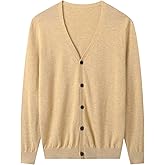 ZHILI Men's V Neck Cardigan Sweater Casual Lightweight Button Down Knitted Cardigan Sweater